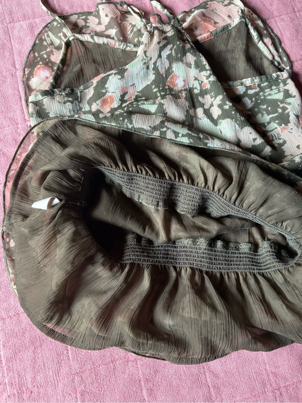 Mudd Y2K 90s floral tank top Green Pink White- Juniors S - Picture 6 of 6